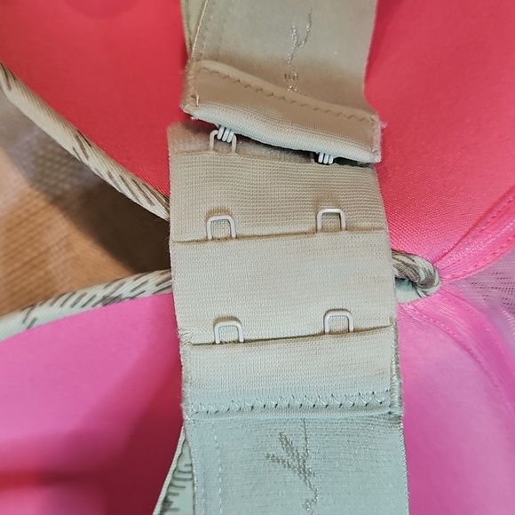 Victorias Secret NWOT Padded Sage Green Plaid & Hot Pink Adjustable Bra 36DD - Picture 3 of 7